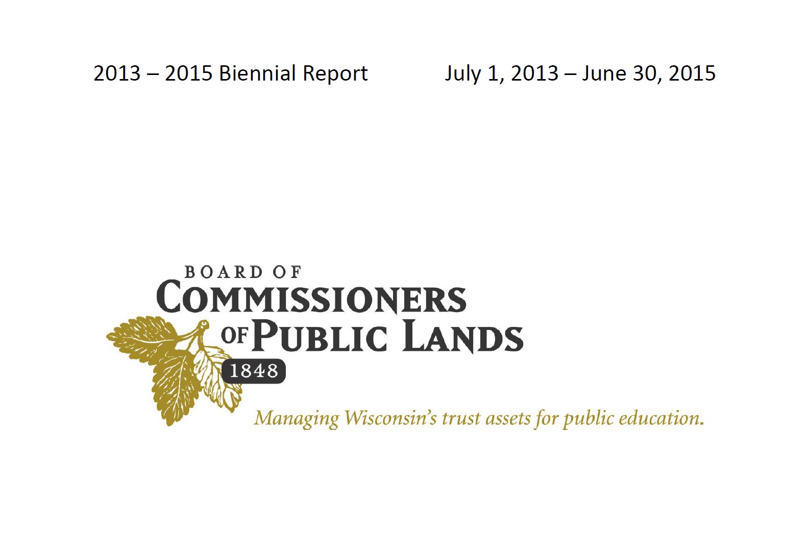 Report cover of 2013-2015 biennial reports with BCPL logo