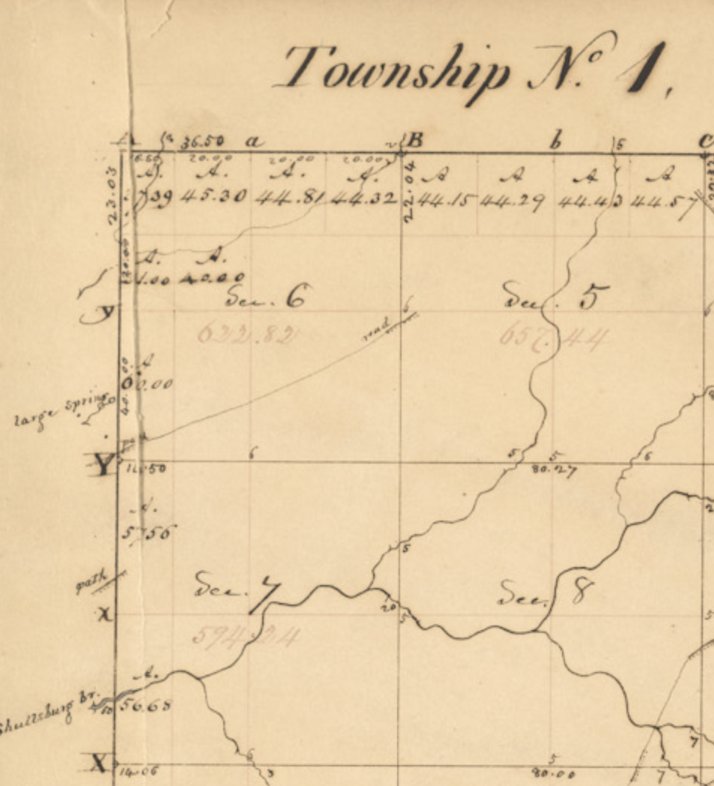 Image of a plat map re-scanned in 2025