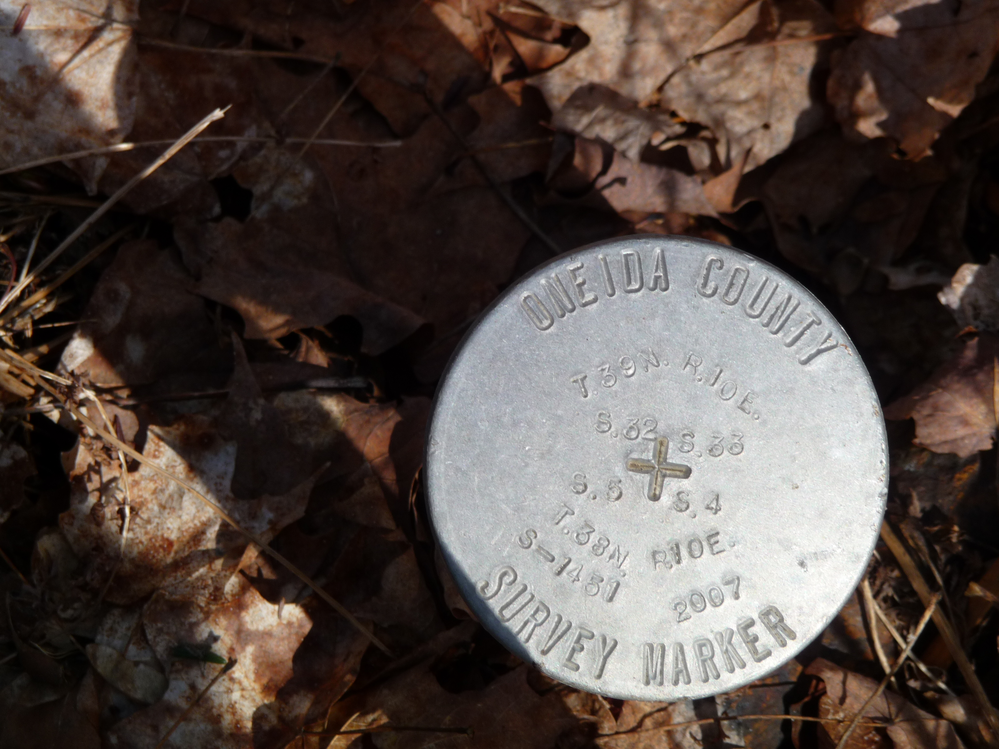 Survey benchmark set in Oneida county